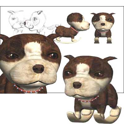 3D character: Spotro the rocking dog